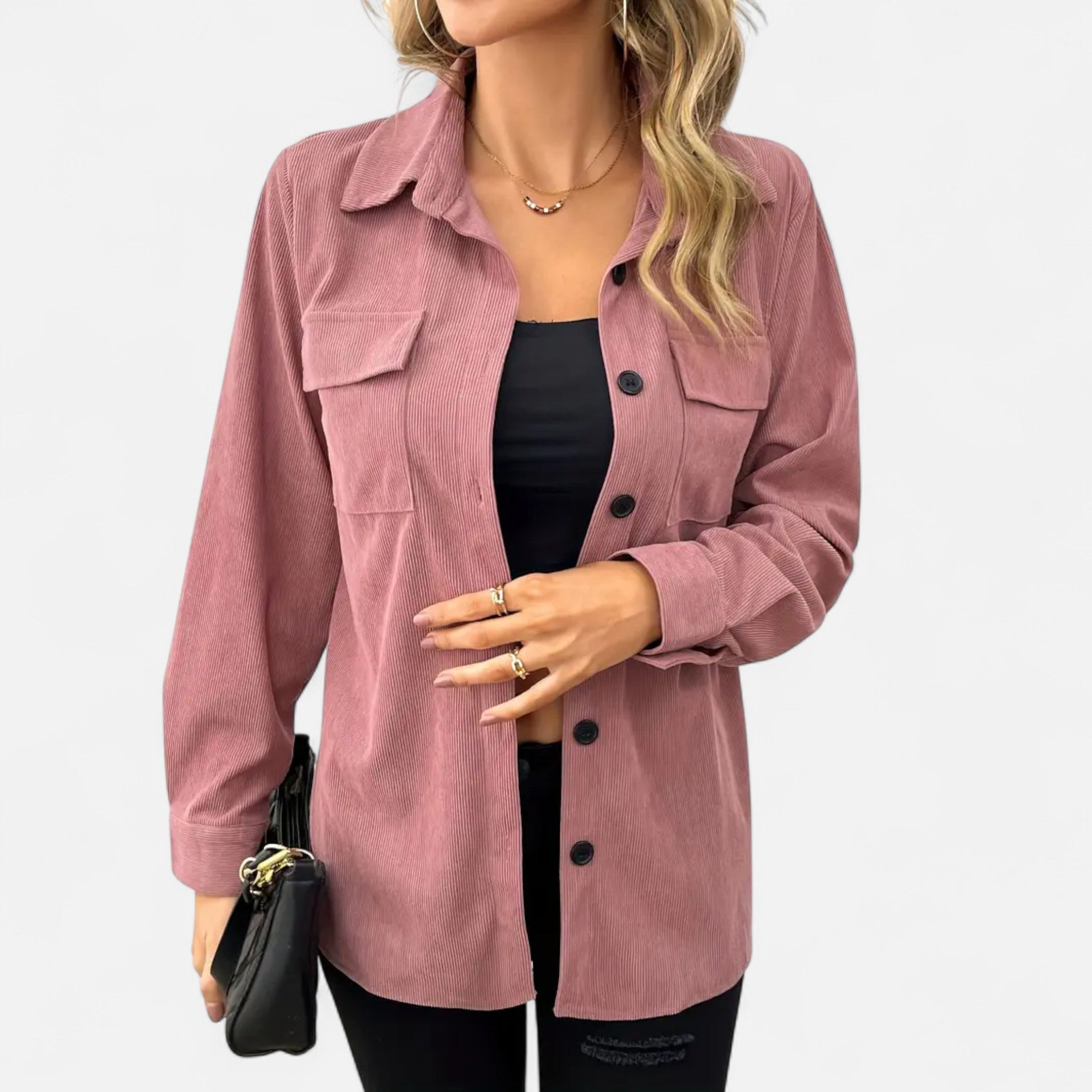 Corduroy Shirt – Flap Pockets – Smart Casual Winter Style 4