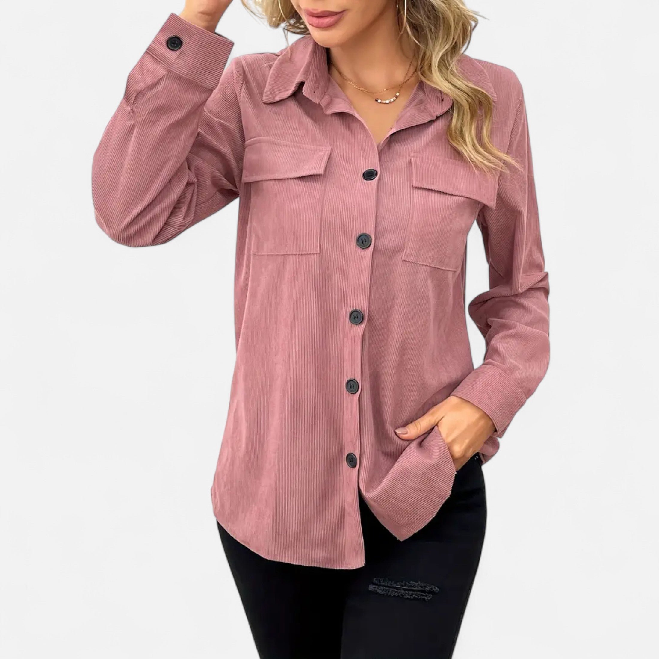 Corduroy Shirt – Flap Pockets – Smart Casual Winter Style 6