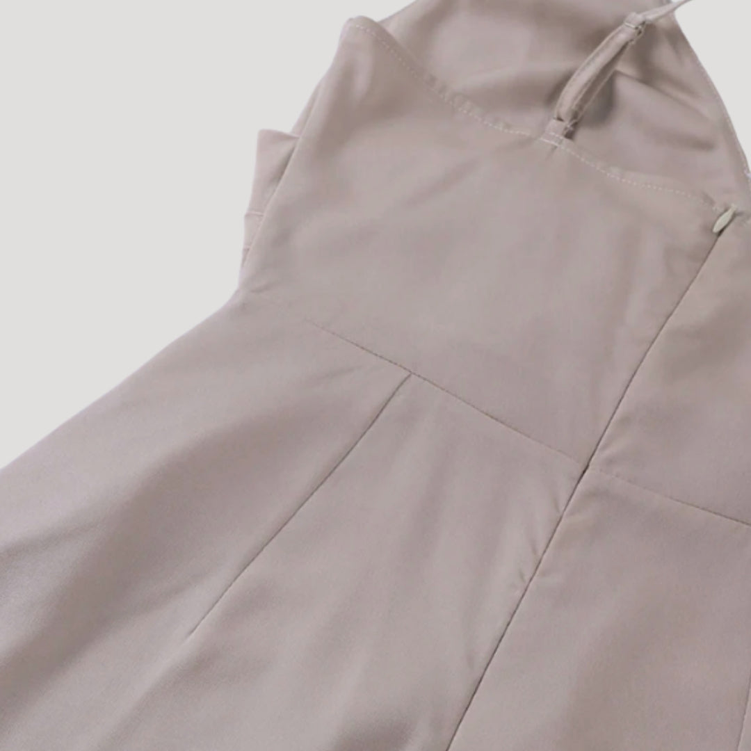 Cowl Neck Maxi Dress – High Side Slit – Elegant Wedding Guest Look 2