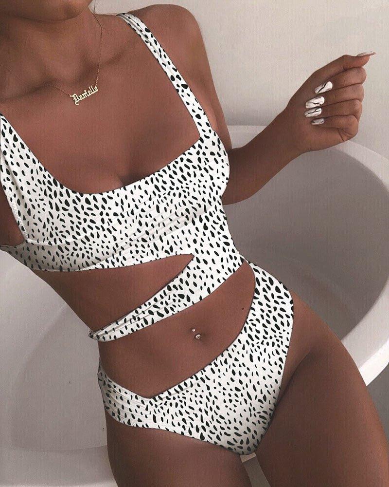 Cut-out swimsuit-Animalprint-sexy beachwear 5