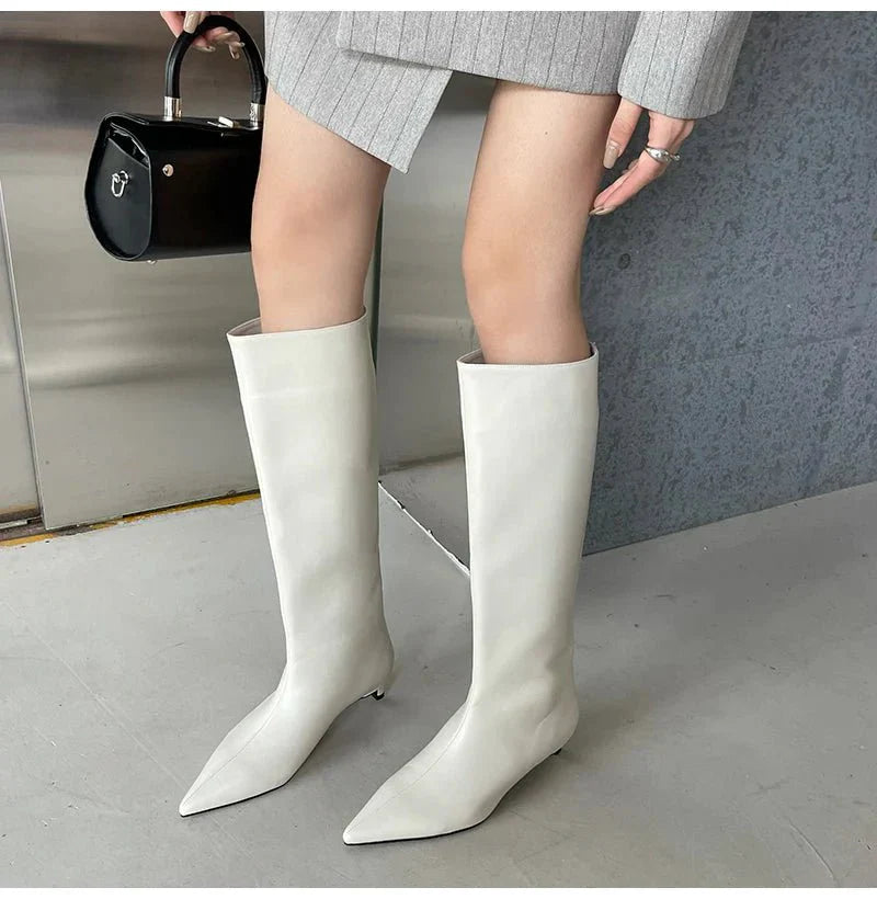 Elegant Black Knee High Boots for Women - Pointed Toe Stylish Long Boots for All-Day Comfort 4