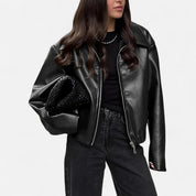 Faux Leather Biker Jacket – Timeless Elegance – Everyday Essential 0