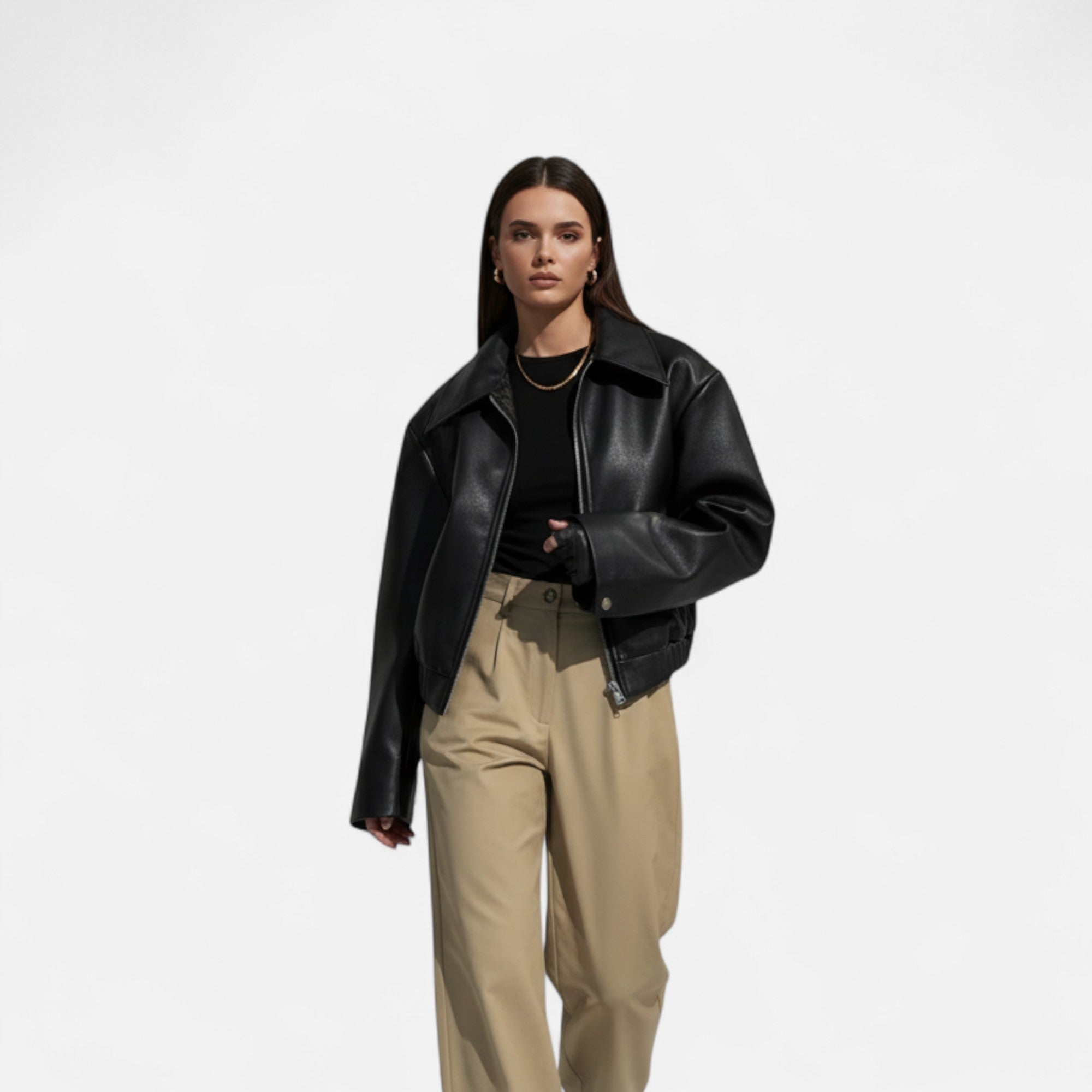 Faux Leather Biker Jacket – Timeless Elegance – Everyday Essential 1