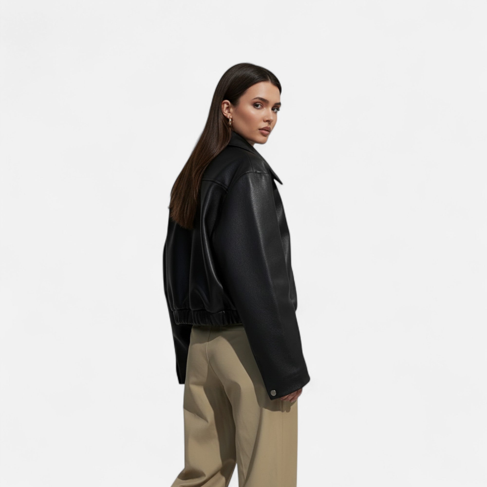 Faux Leather Biker Jacket – Timeless Elegance – Everyday Essential 2