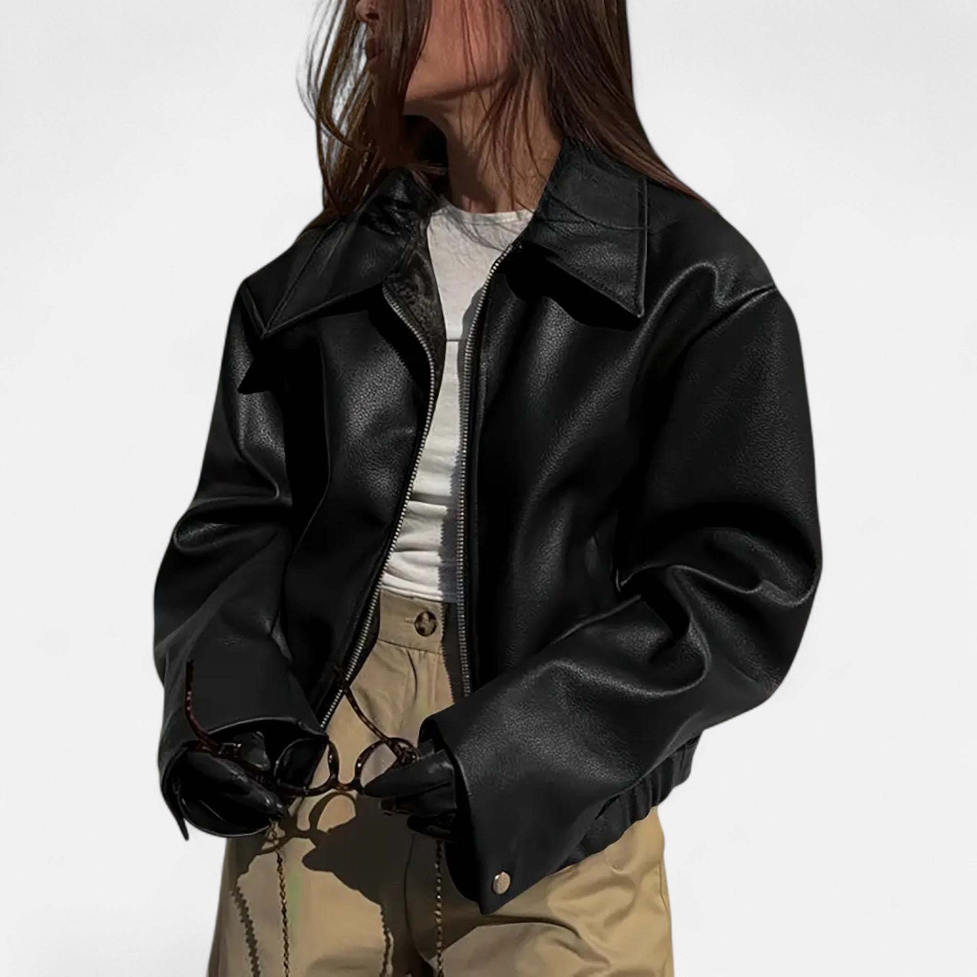 Faux Leather Biker Jacket – Timeless Elegance – Everyday Essential 5