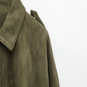 Faux Suede Jacket – Collared Design – Effortless Casual Layering 3