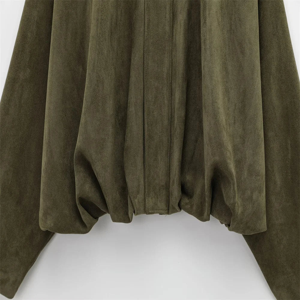 Faux Suede Jacket – Collared Design – Effortless Casual Layering 5