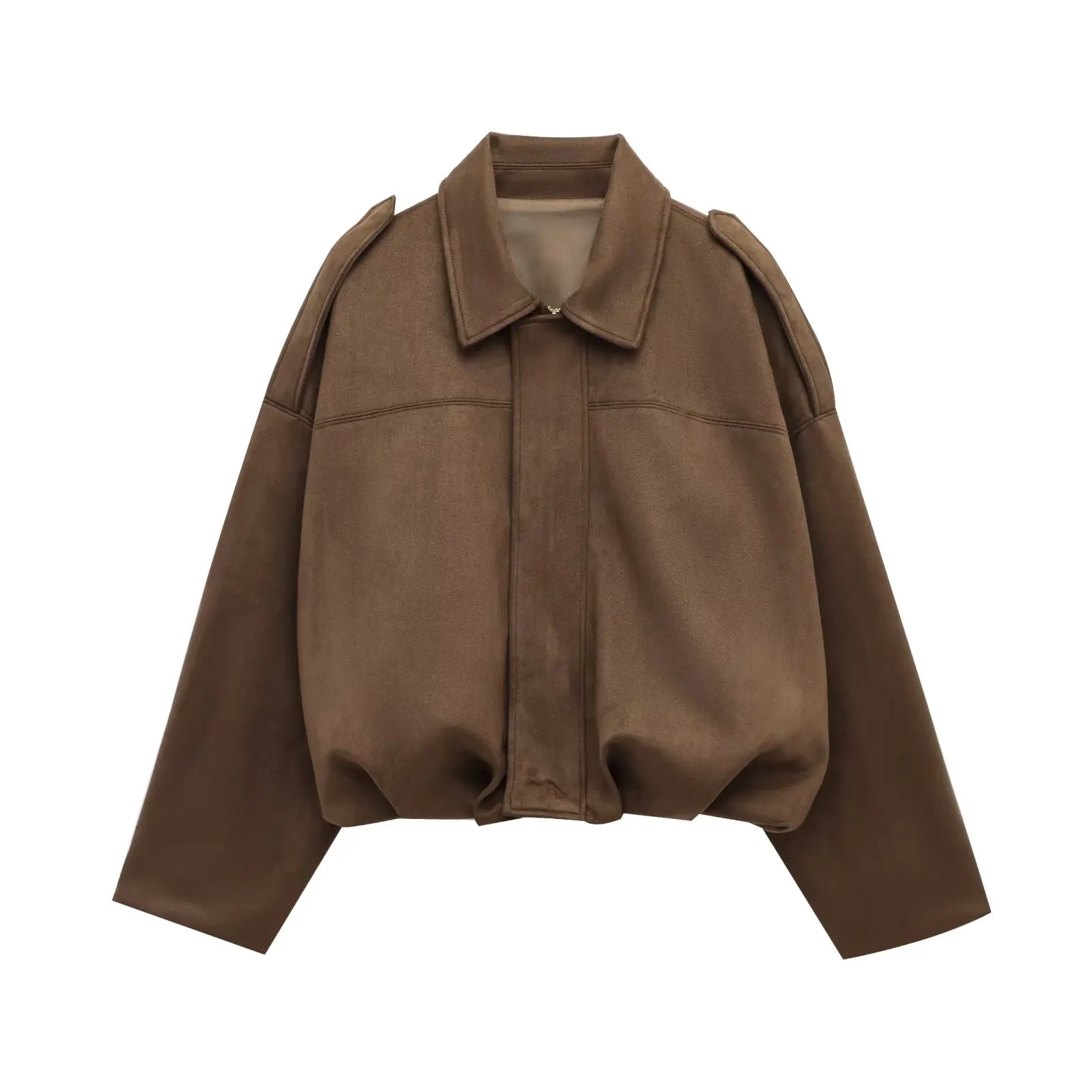 Faux Suede Jacket – Collared Design – Effortless Casual Layering 6