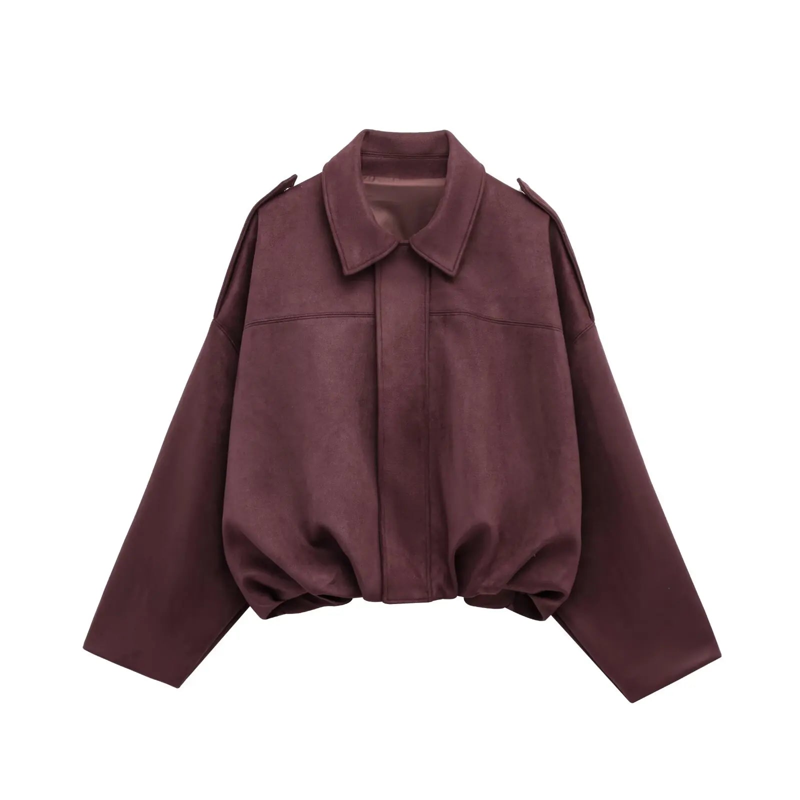Faux Suede Jacket – Collared Design – Effortless Casual Layering 8