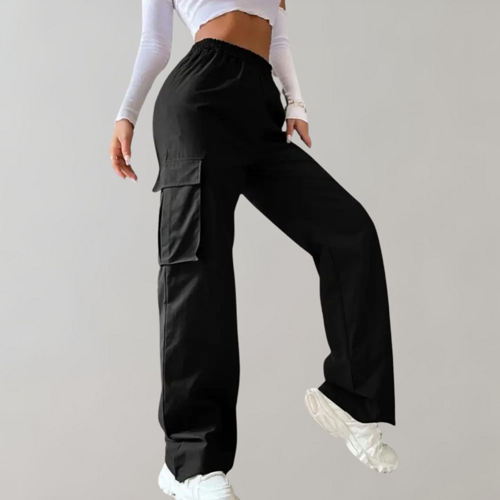 Cargo Pants for Women - Loose Fit & Elastic Waistband in Street Style