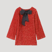 Glitter bow detail Dress