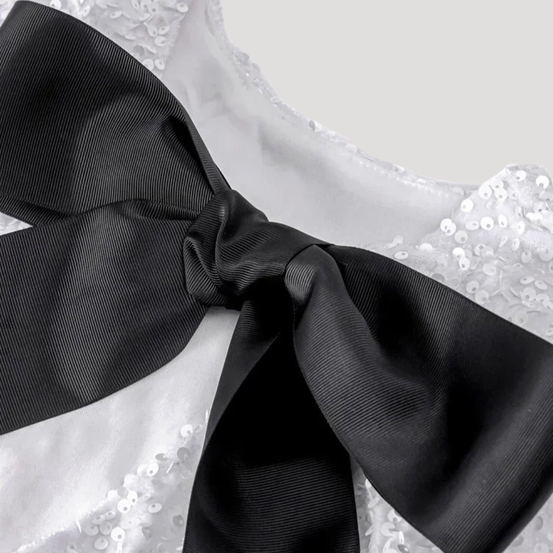 Glitter bow detail Dress