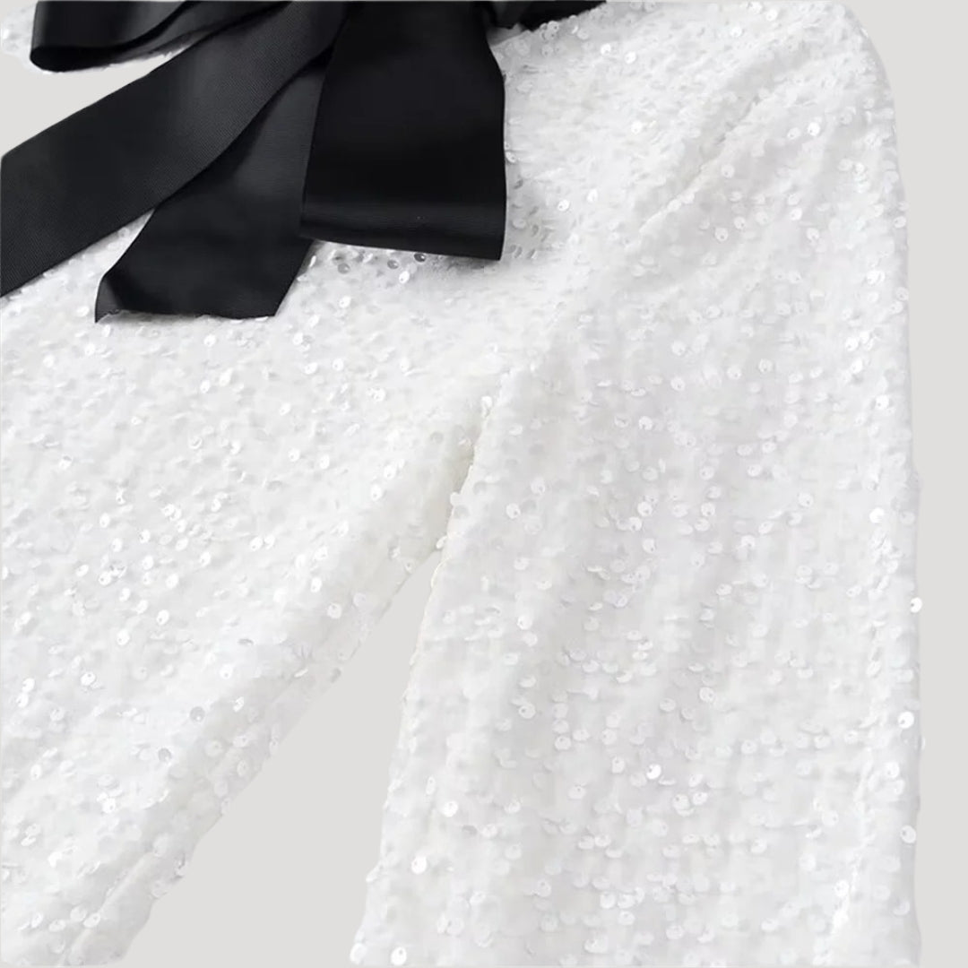 Glitter bow detail Dress