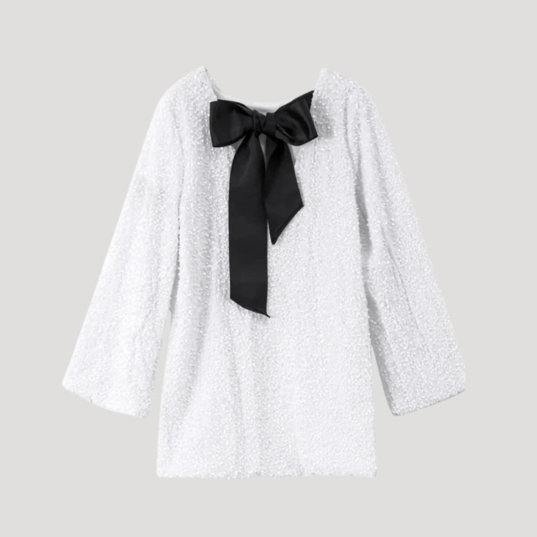 Glitter bow detail Dress