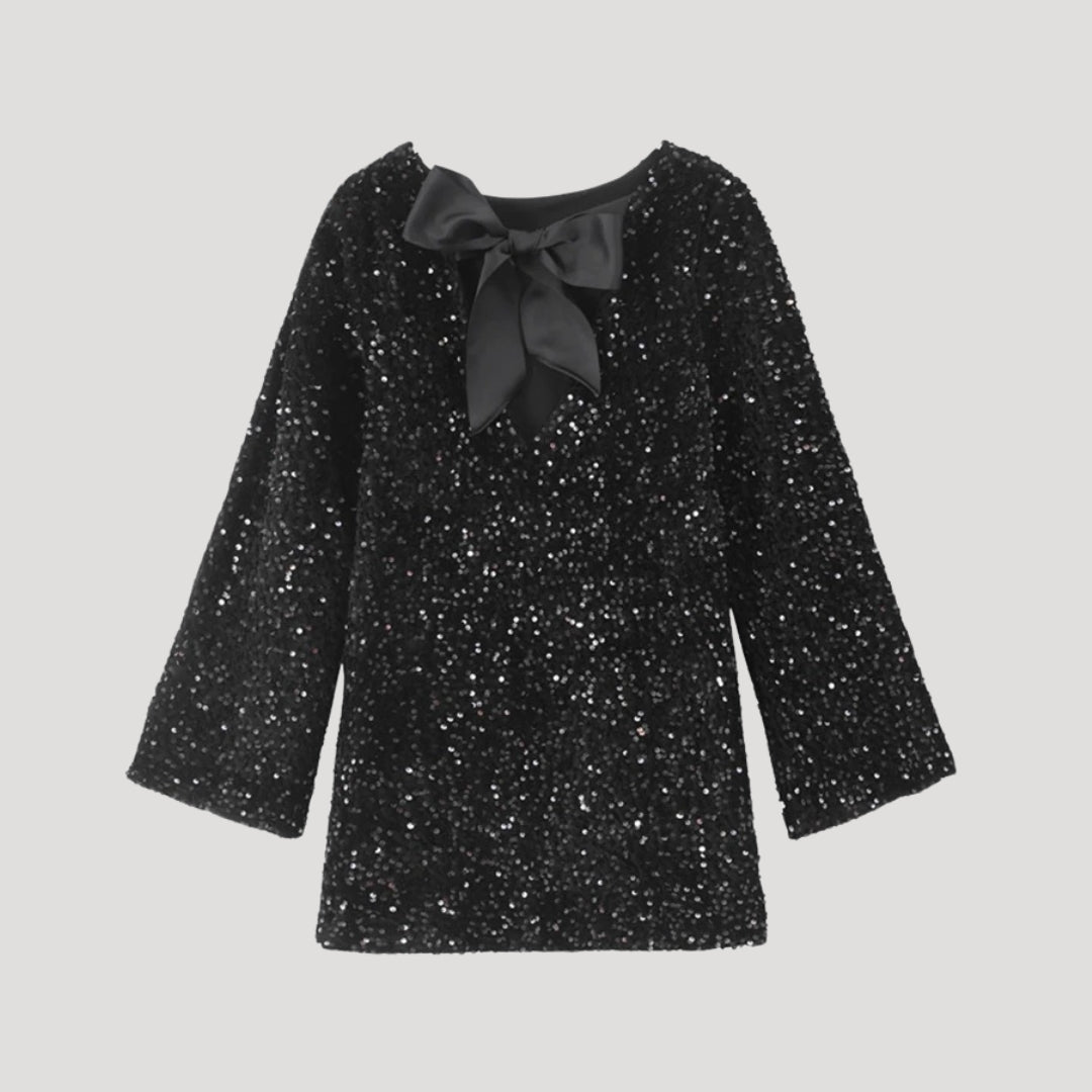 Glitter bow detail Dress