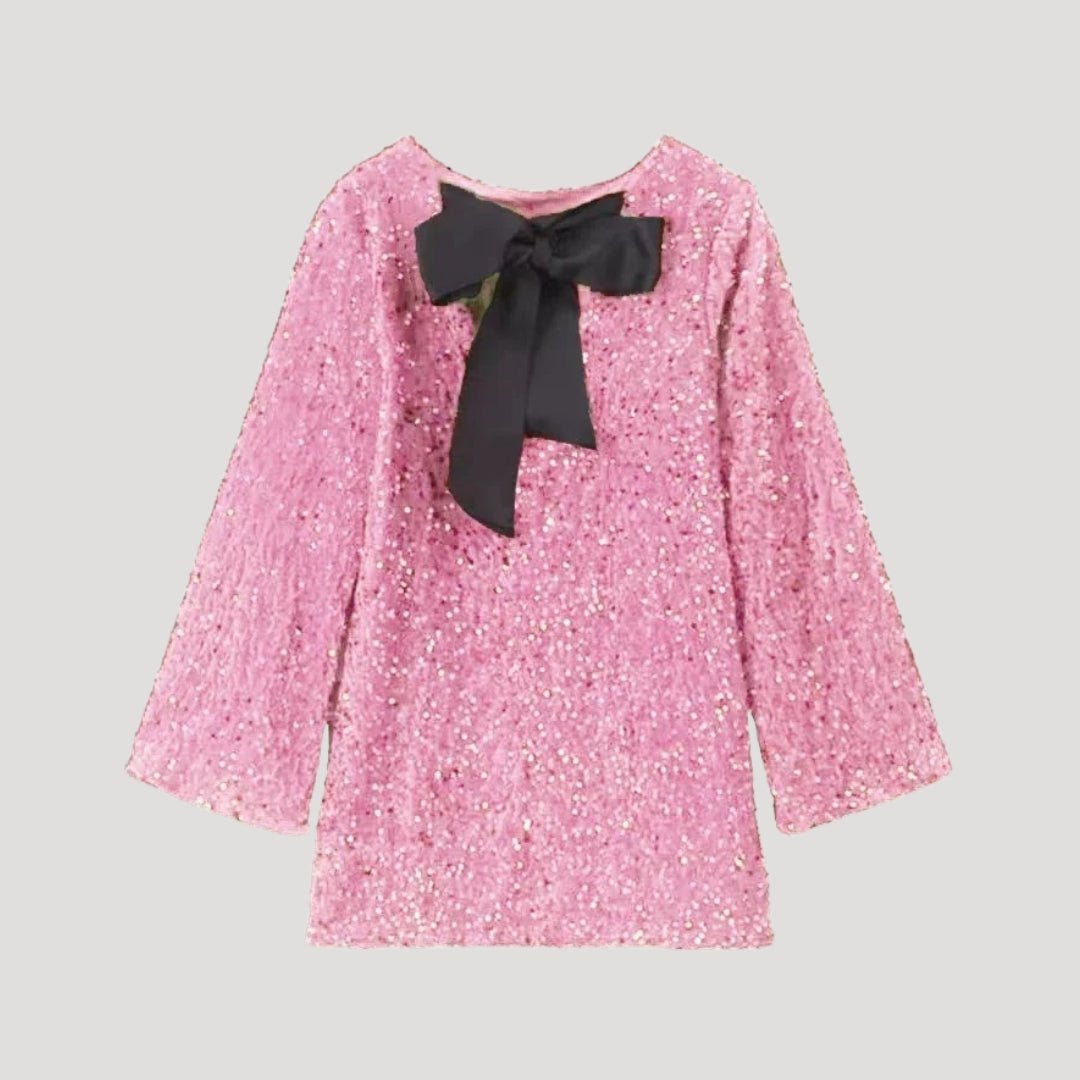 Glitter bow detail Dress
