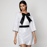 Glitter bow detail Dress