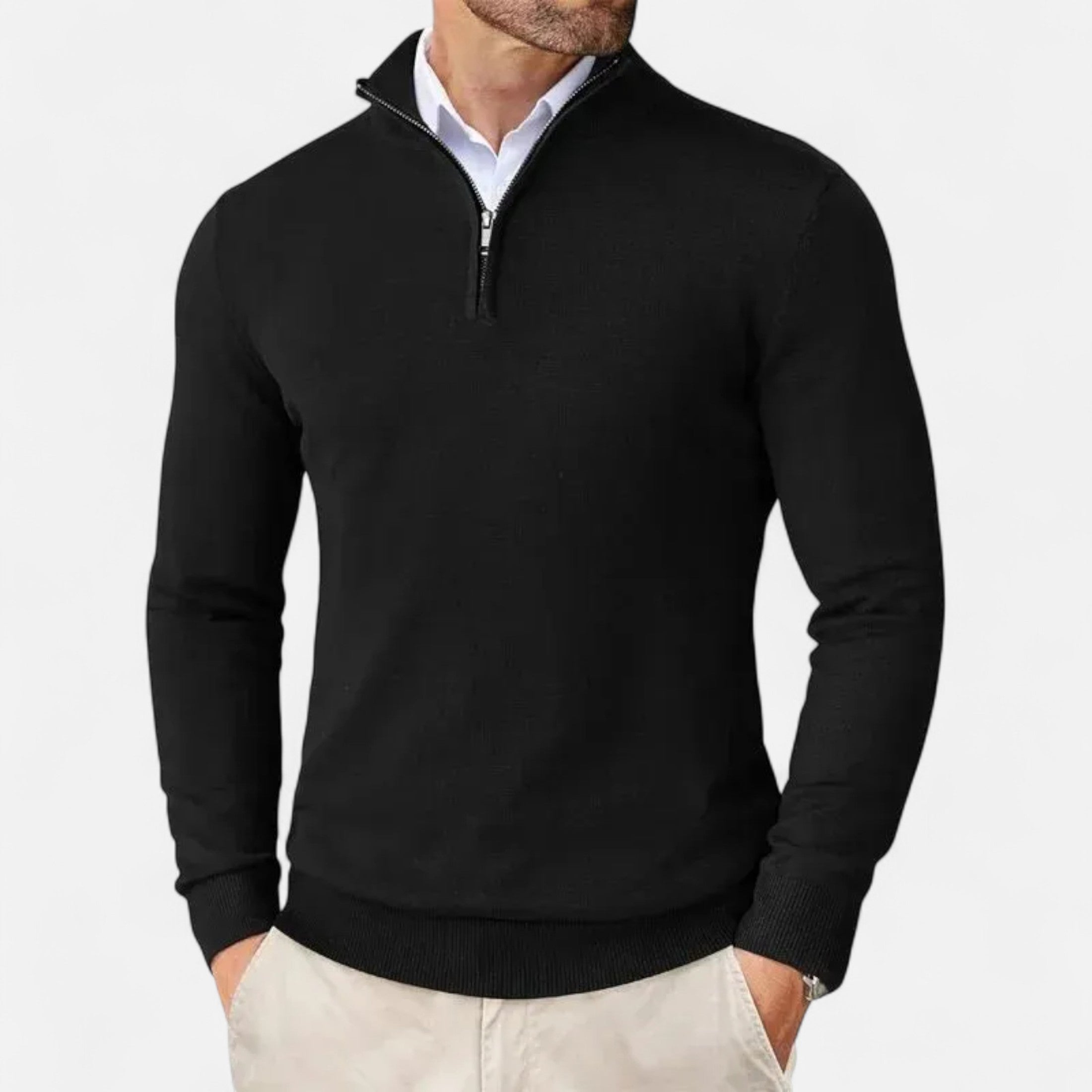 Half-Zip Sweater – Soft Polyester – Stylish Winter Essential for Men 3