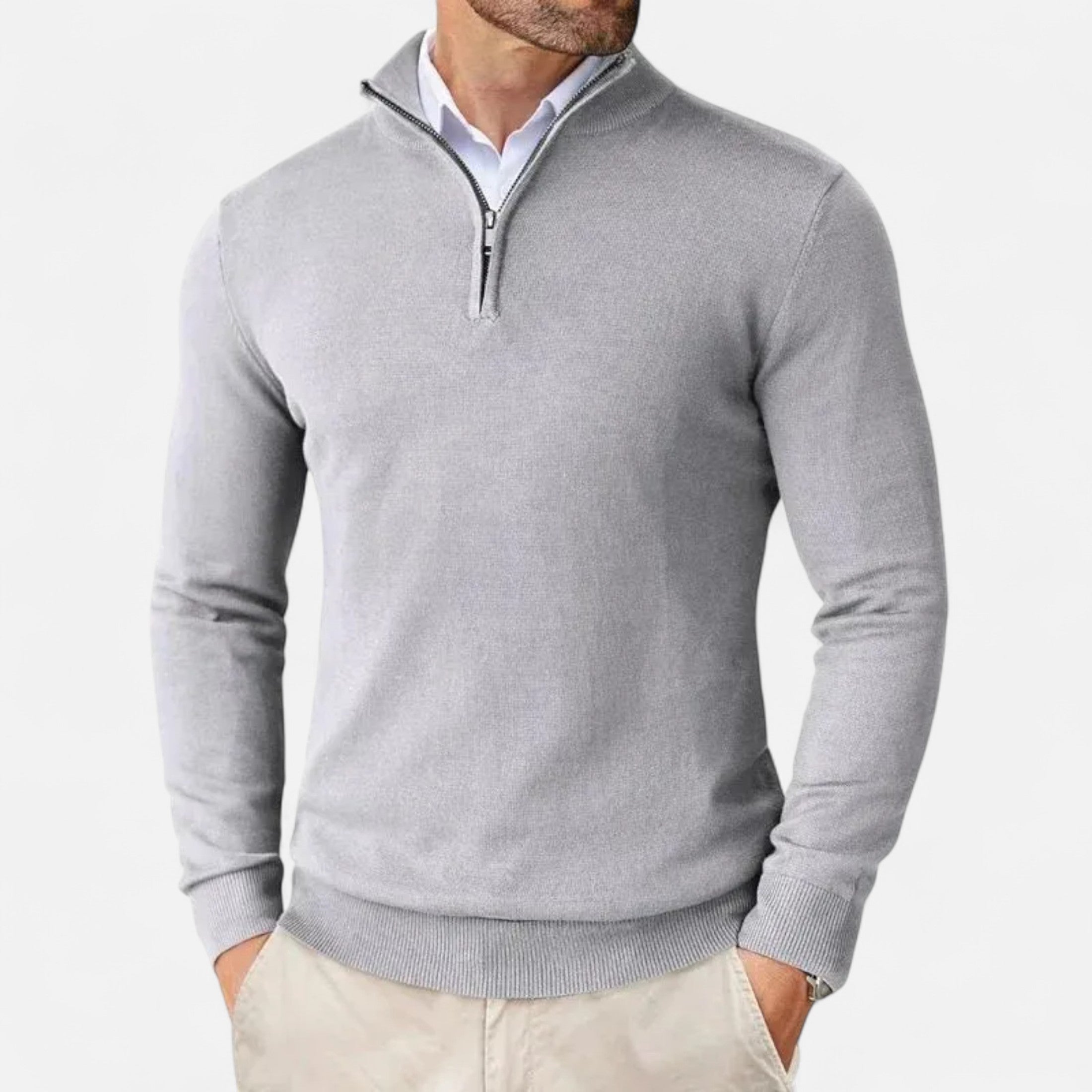 Half-Zip Sweater – Soft Polyester – Stylish Winter Essential for Men 4