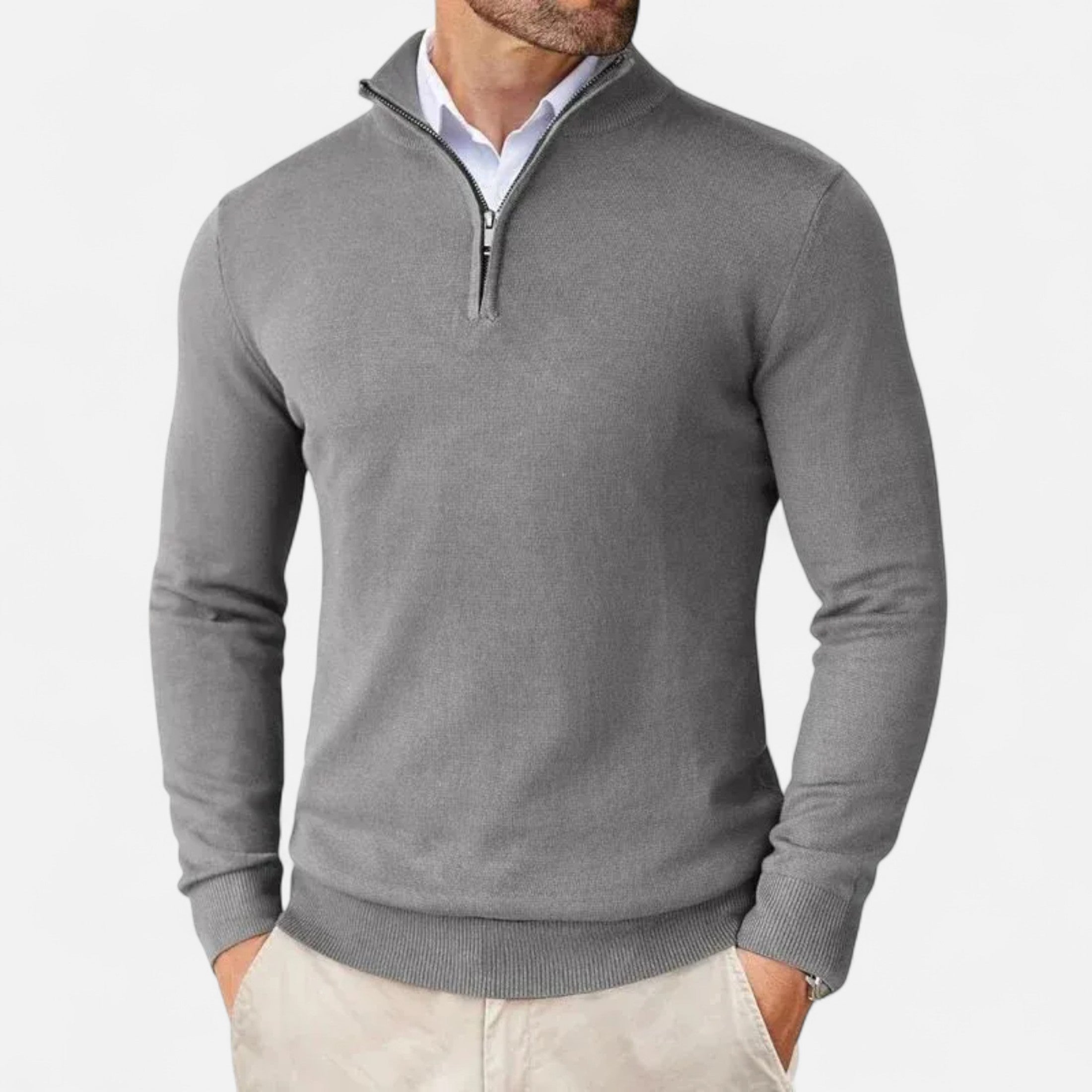 Half-Zip Sweater – Soft Polyester – Stylish Winter Essential for Men 5
