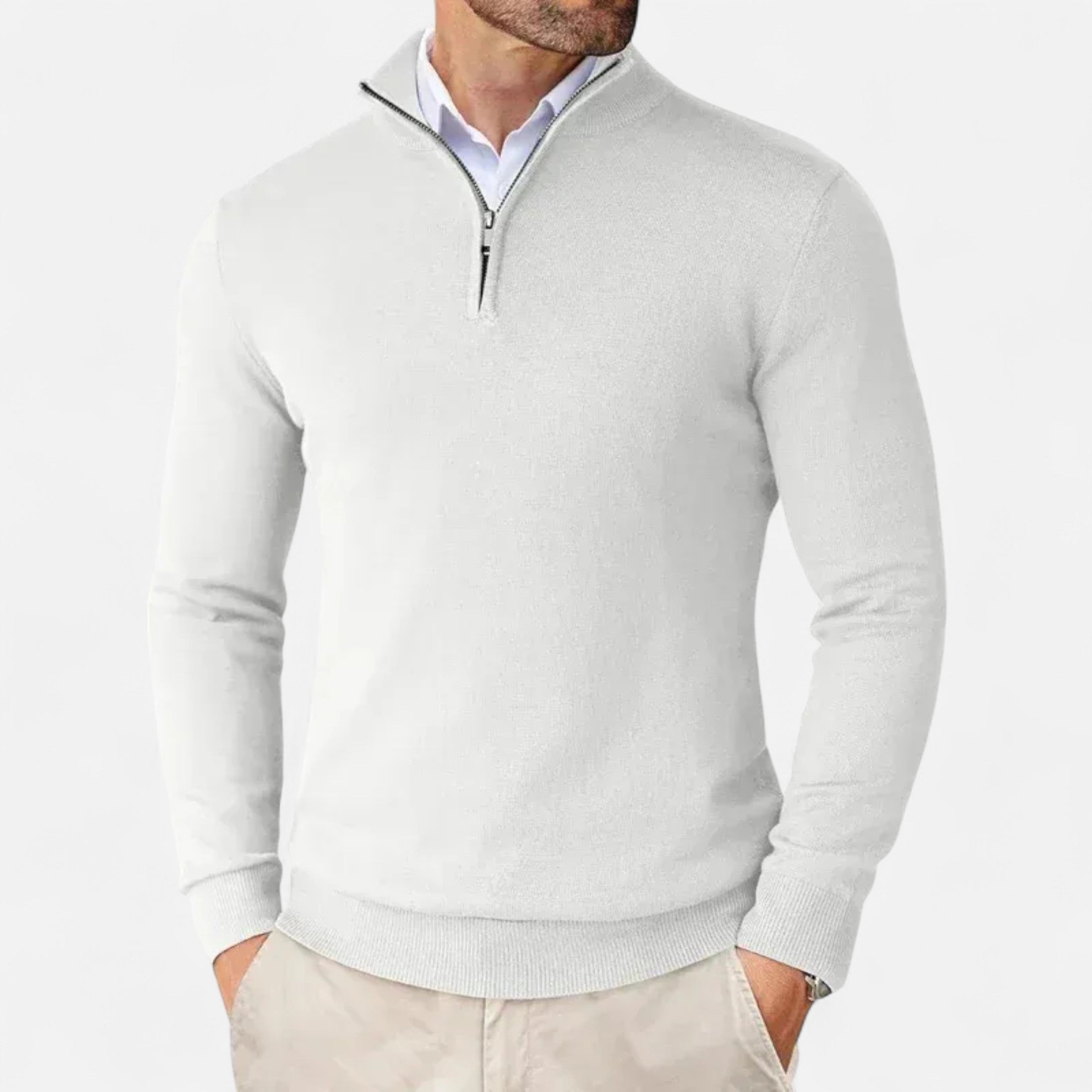 Half-Zip Sweater – Soft Polyester – Stylish Winter Essential for Men 6