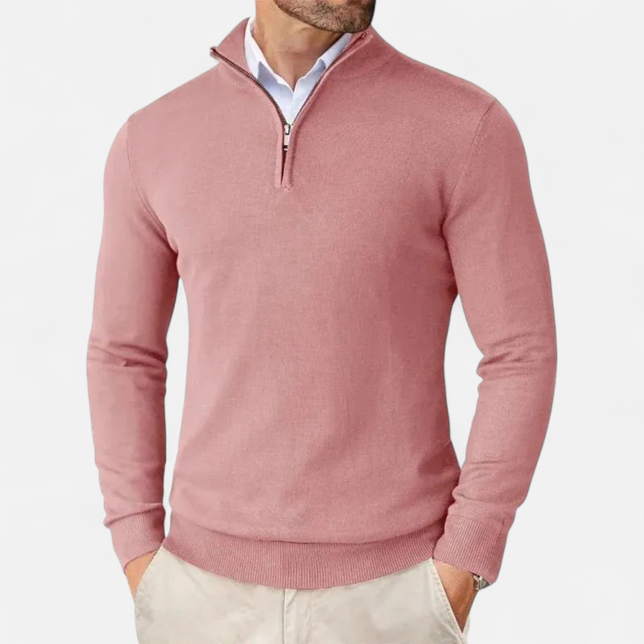 Half-Zip Sweater – Soft Polyester – Stylish Winter Essential for Men 9