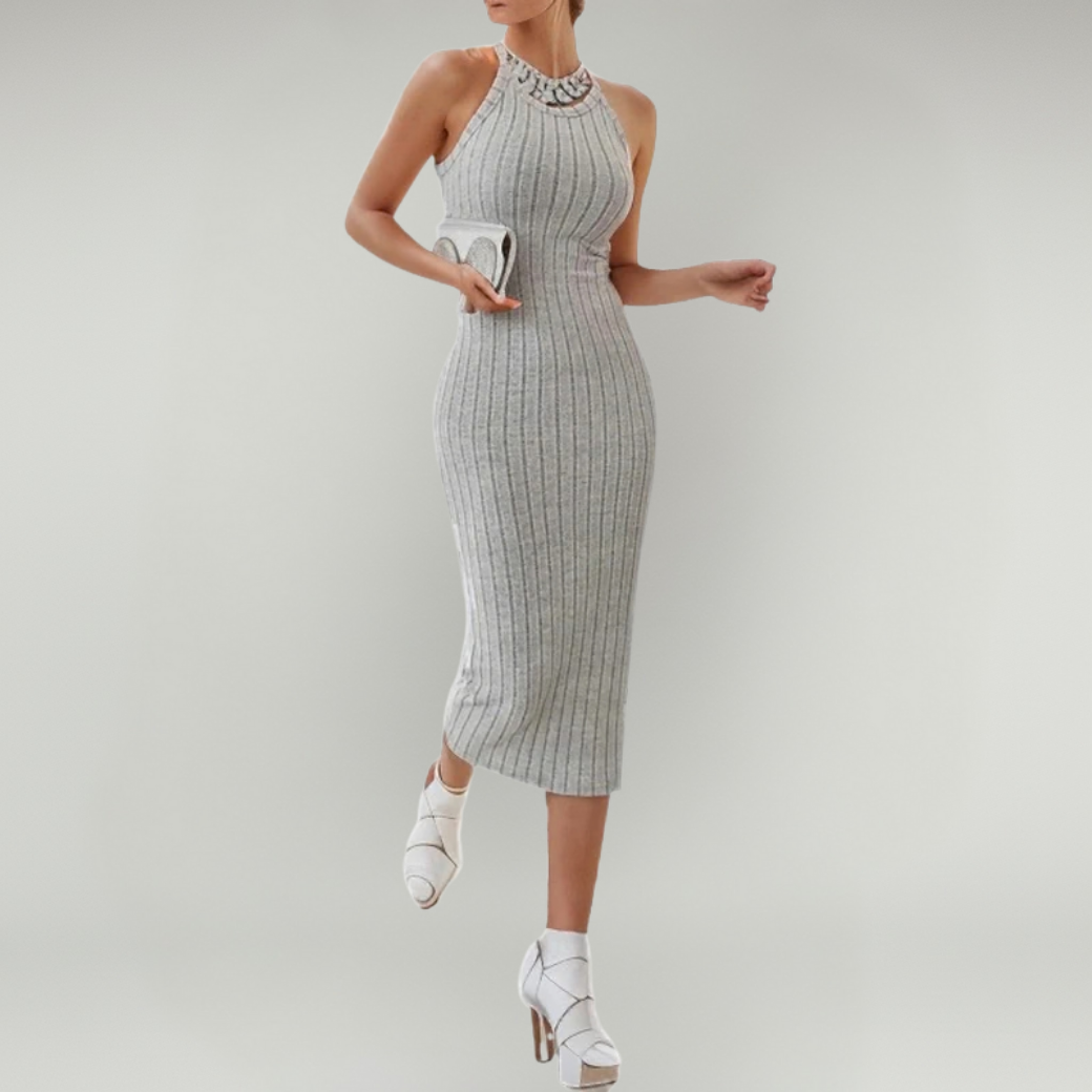 Halter Neck Midi Dress – Flattering Fit for Summer Events