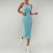 Halter Neck Midi Dress – Flattering Fit for Summer Events