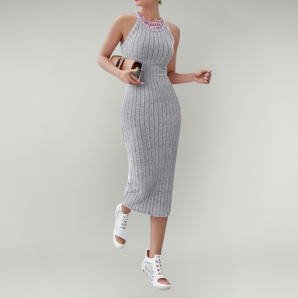 Halter Neck Midi Dress – Flattering Fit for Summer Events