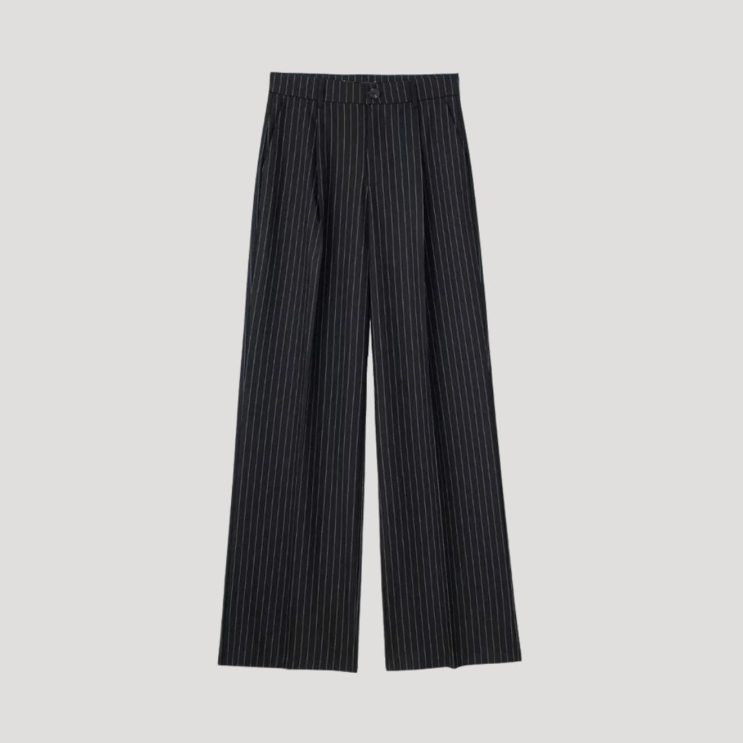 High-waist wide-leg trousers