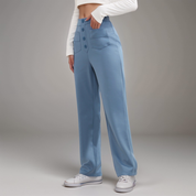High-Waisted Elastic Pants
