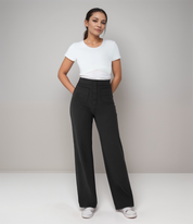High-Waisted Elastic Pants