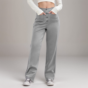 High-Waisted Elastic Pants