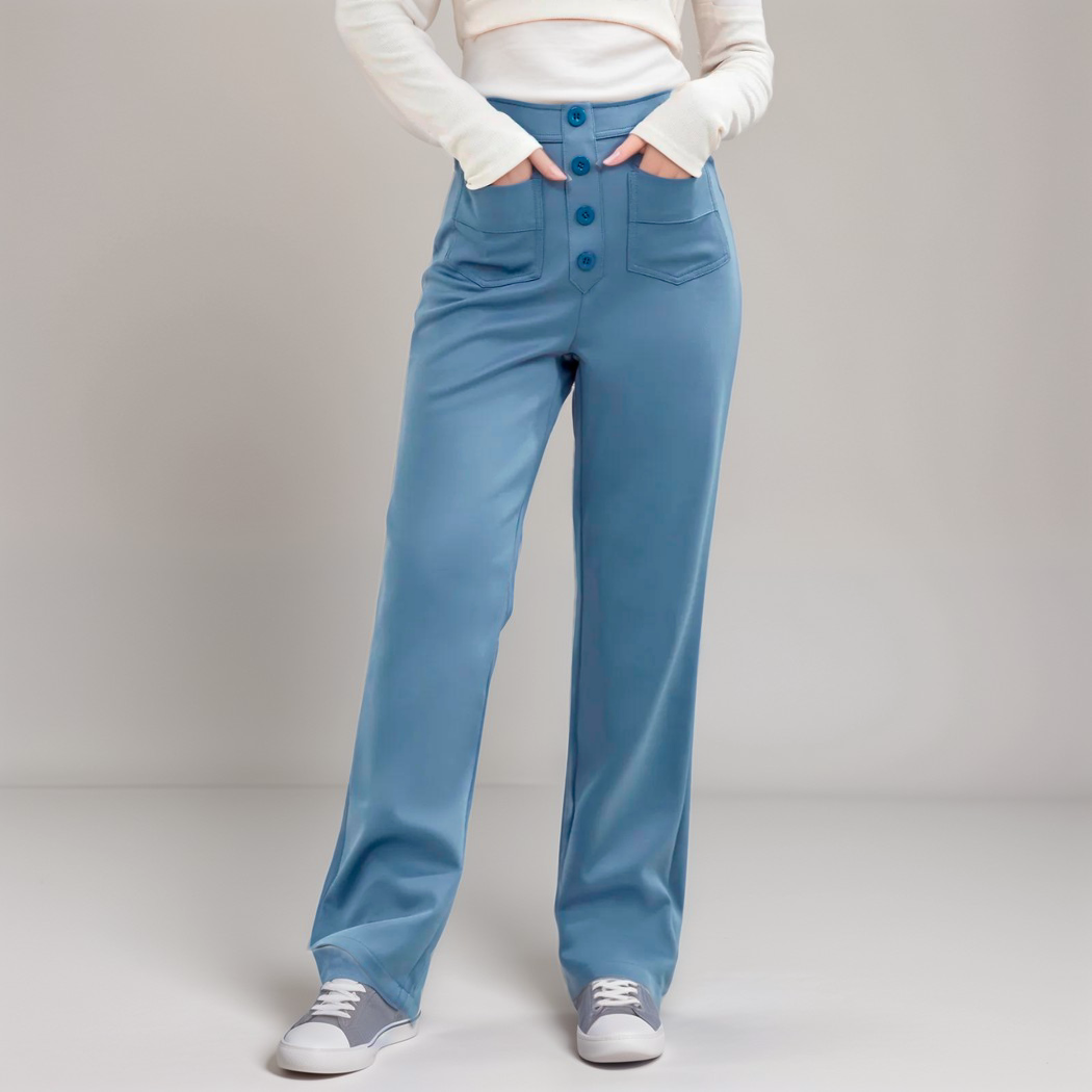 High-Waisted Elastic Pants