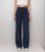 High-Waisted Elastic Pants