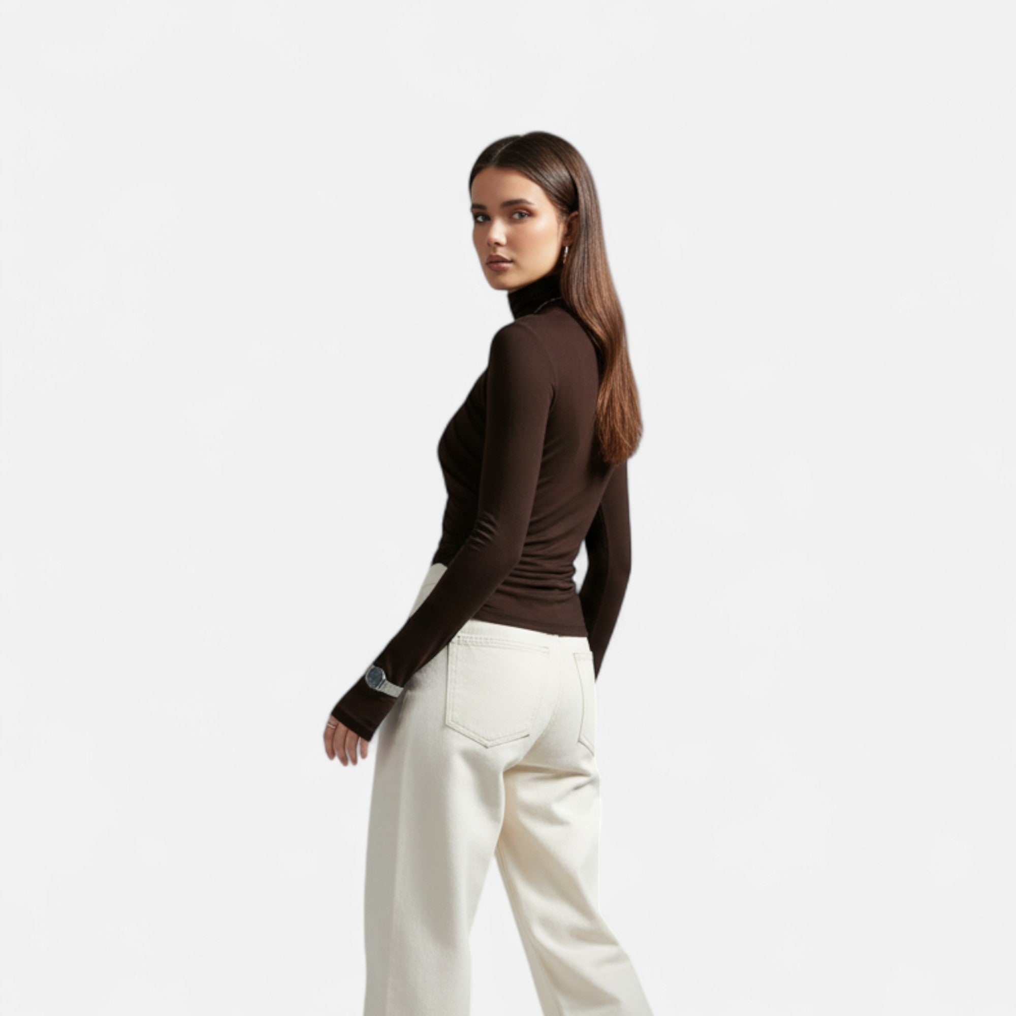 High Neck Blouse – Ruched Detail – Elegant Office to Dinner Style 2