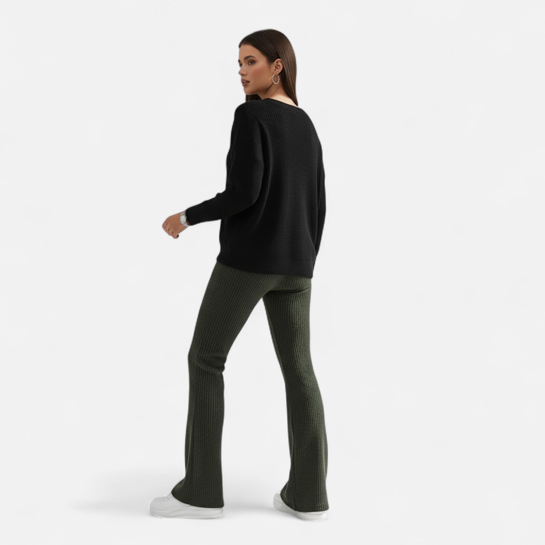 High Waist Pants – Flared Leg – Sophisticated Workwear Style 2