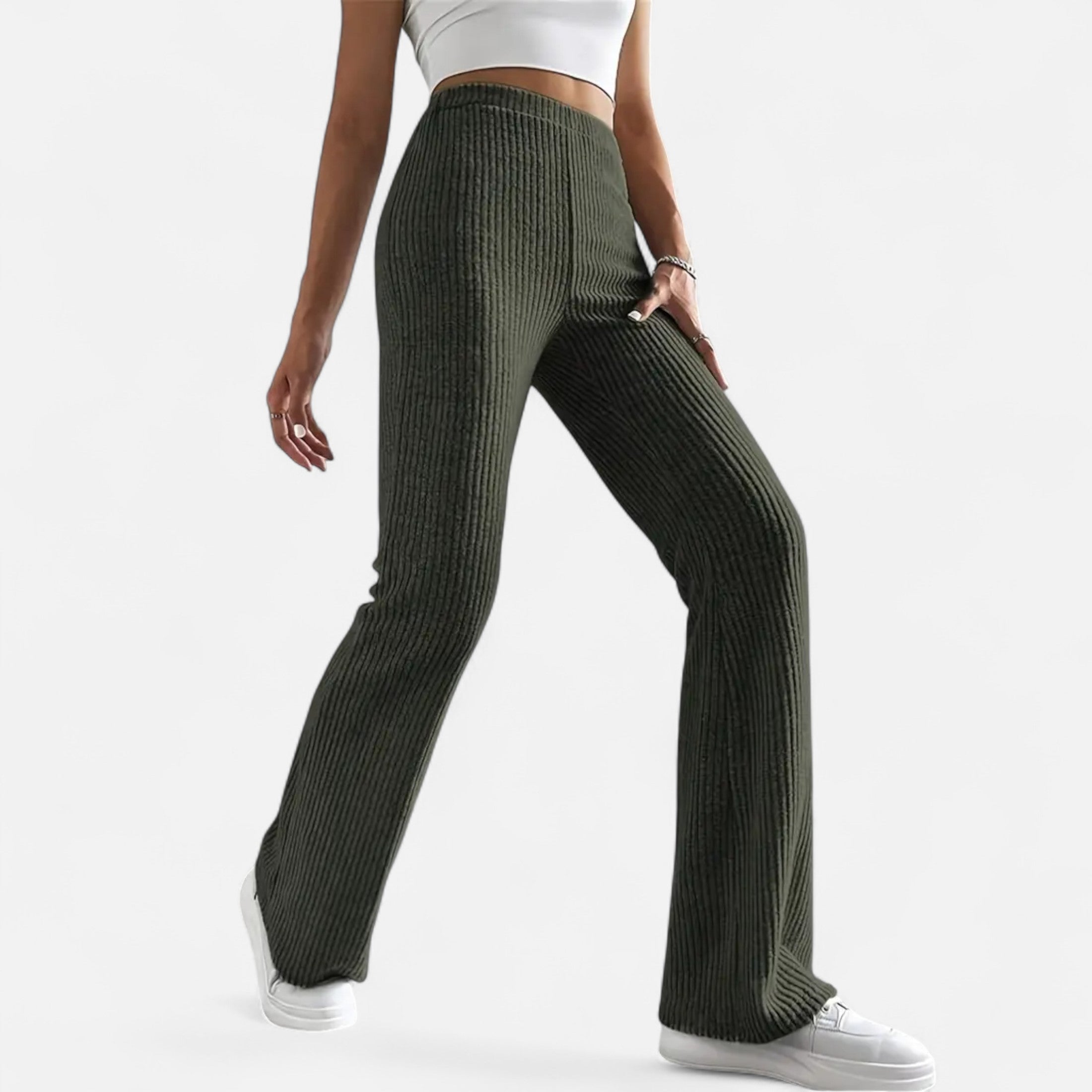High Waist Pants – Flared Leg – Sophisticated Workwear Style 3