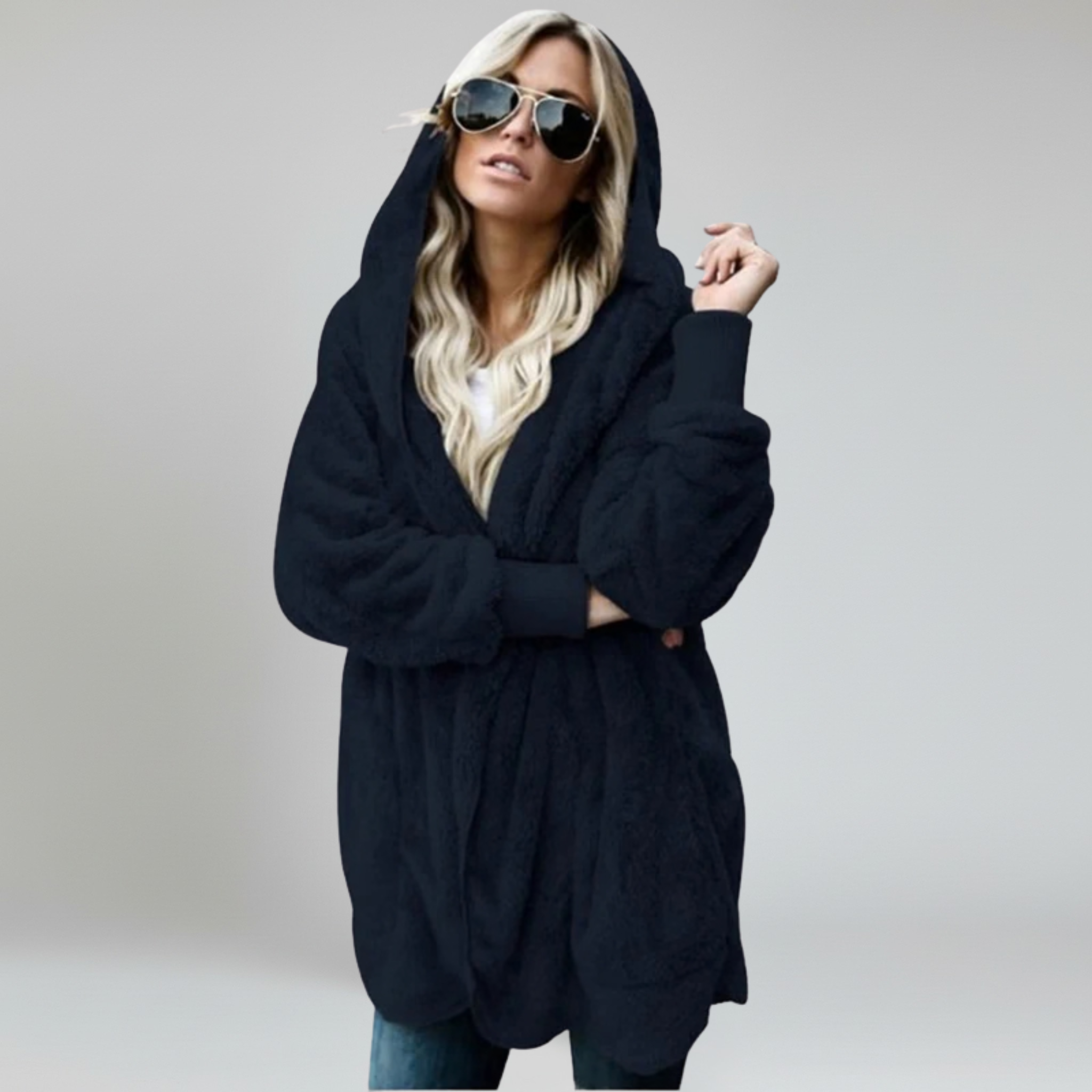 Hooded Cardigan – Plush Warmth for Cozy Autumn and Winter Days