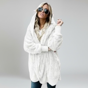White Hooded Cardigan – Plush Warmth