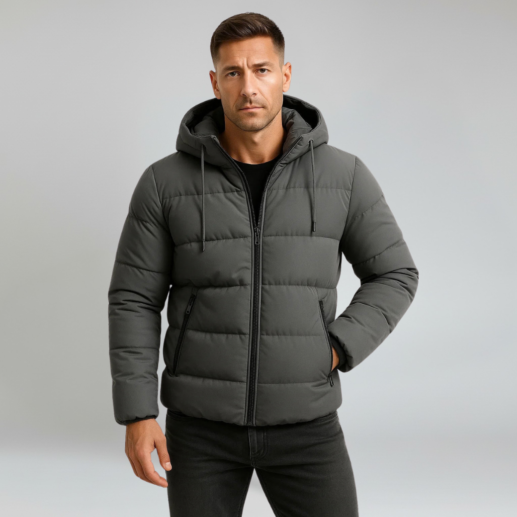 Jacket – Mens – Autumn & Winter – Men's Insulated Puffer Jacket with Hood – Montford Co 0