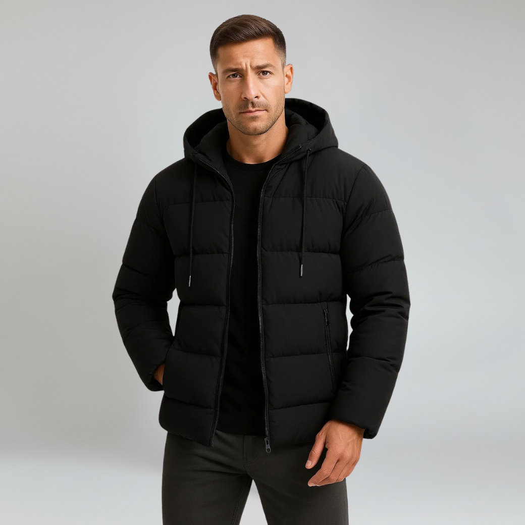 Jacket – Mens – Autumn & Winter – Men's Insulated Puffer Jacket with Hood – Montford Co 0