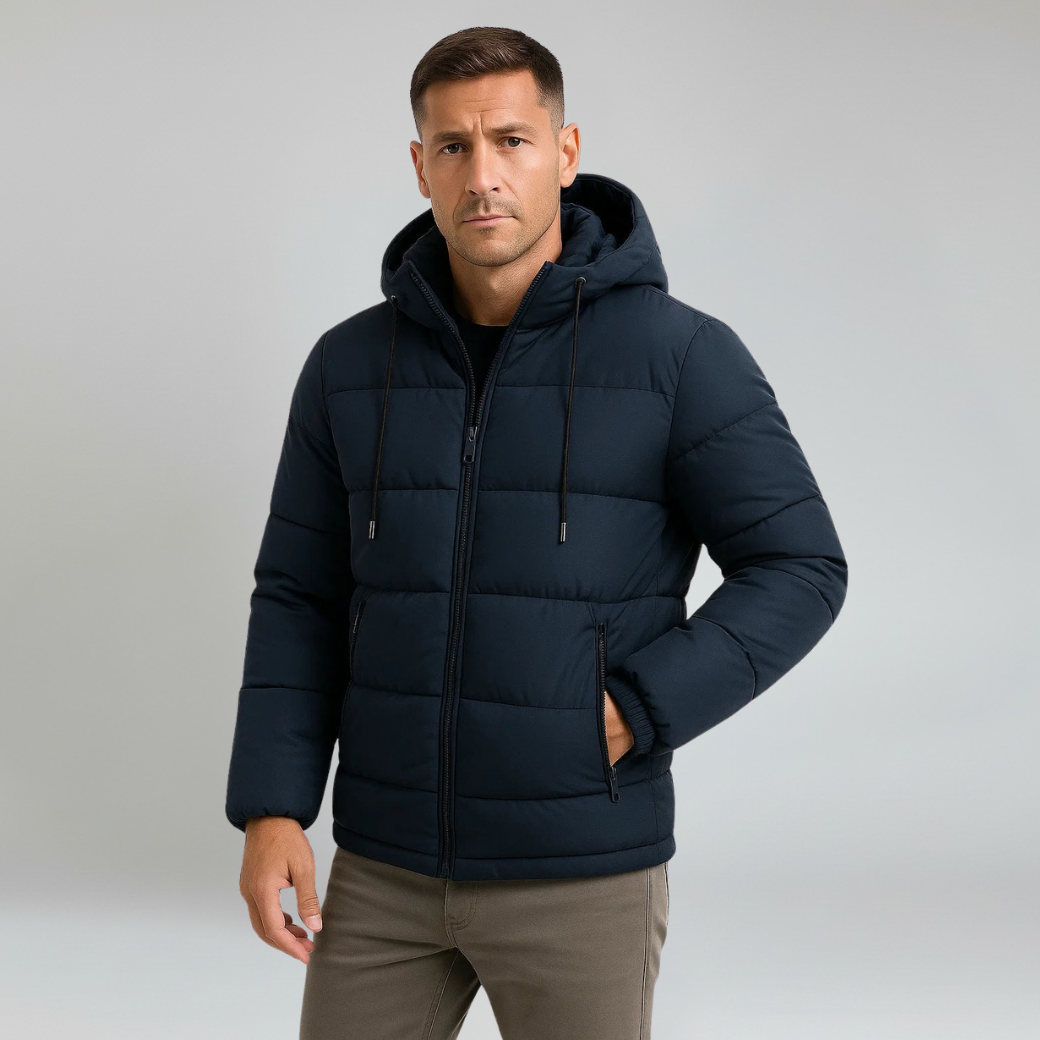 Jacket – Mens – Autumn & Winter – Men's Insulated Puffer Jacket with Hood – Montford Co 0