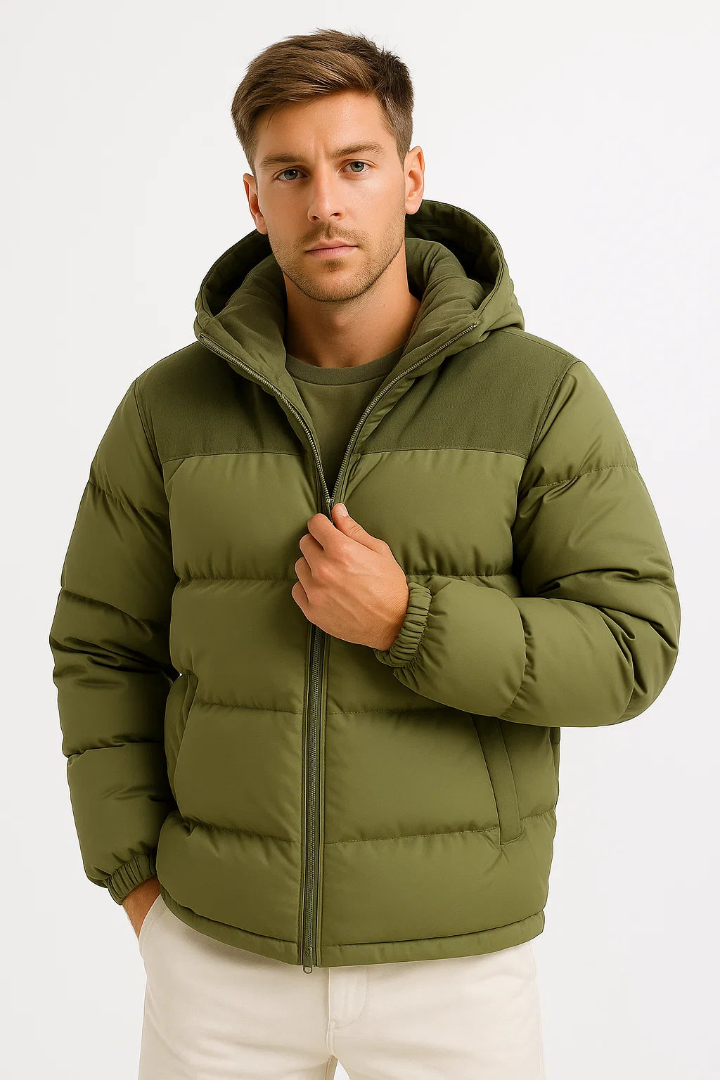 Jacket – Mens – Autumn & Winter – Men's Lightweight Insulated Puffer Jacket with Hood and Pockets – Montford Co 7
