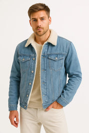Jacket – Mens – Autumn & Winter – Men's Thickened Denim Fleece Jacket – Montford Co 5