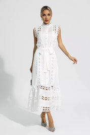 Midi Dress – Broderie Anglaise – Elegant Summer Style