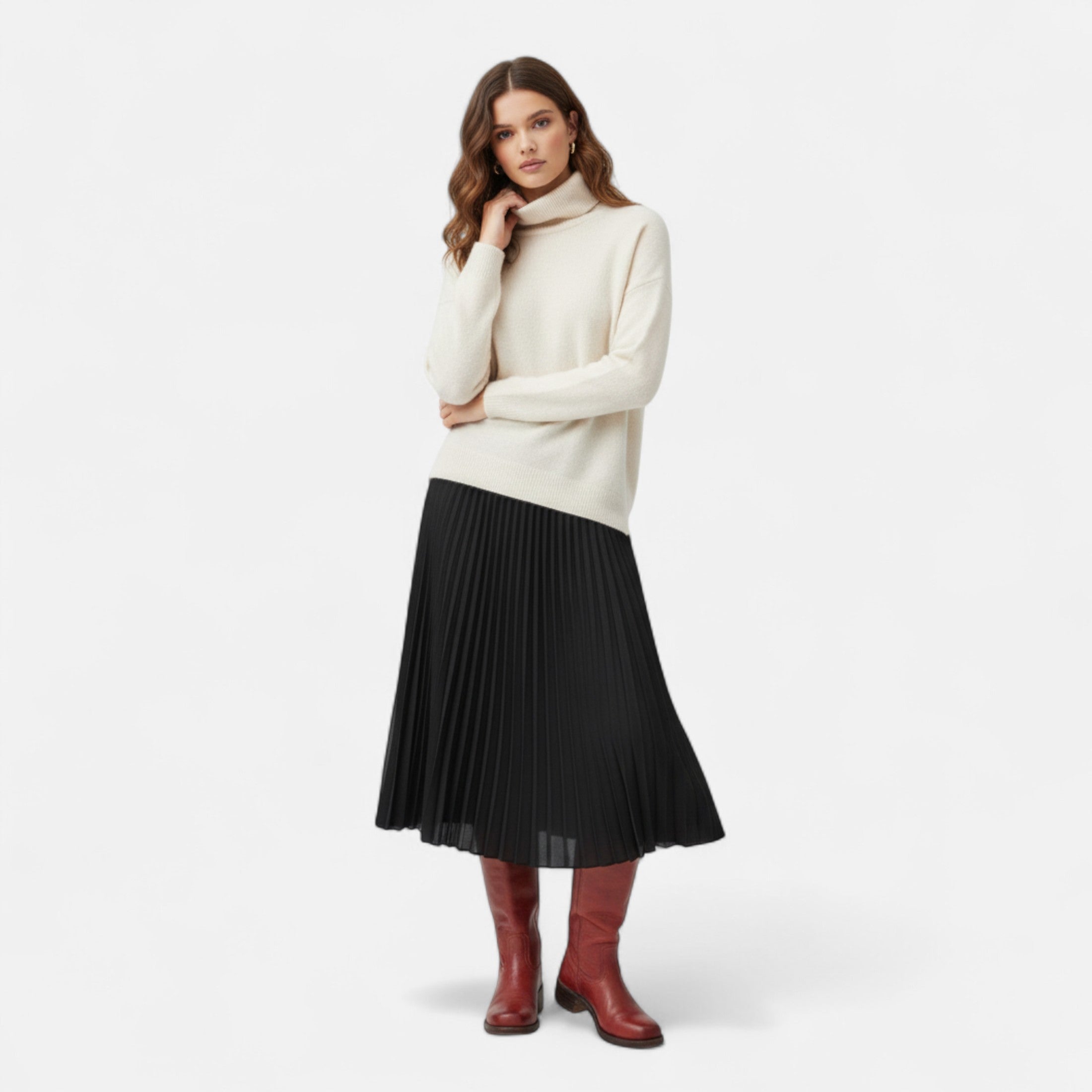 Knee High Cowboy Boots – Chunky Heel – Western Chic Style 2