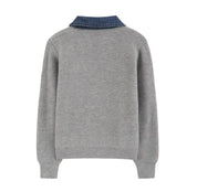 Knitted Cardigan – Denim Splicing – Cozy Winter Layering Style 5