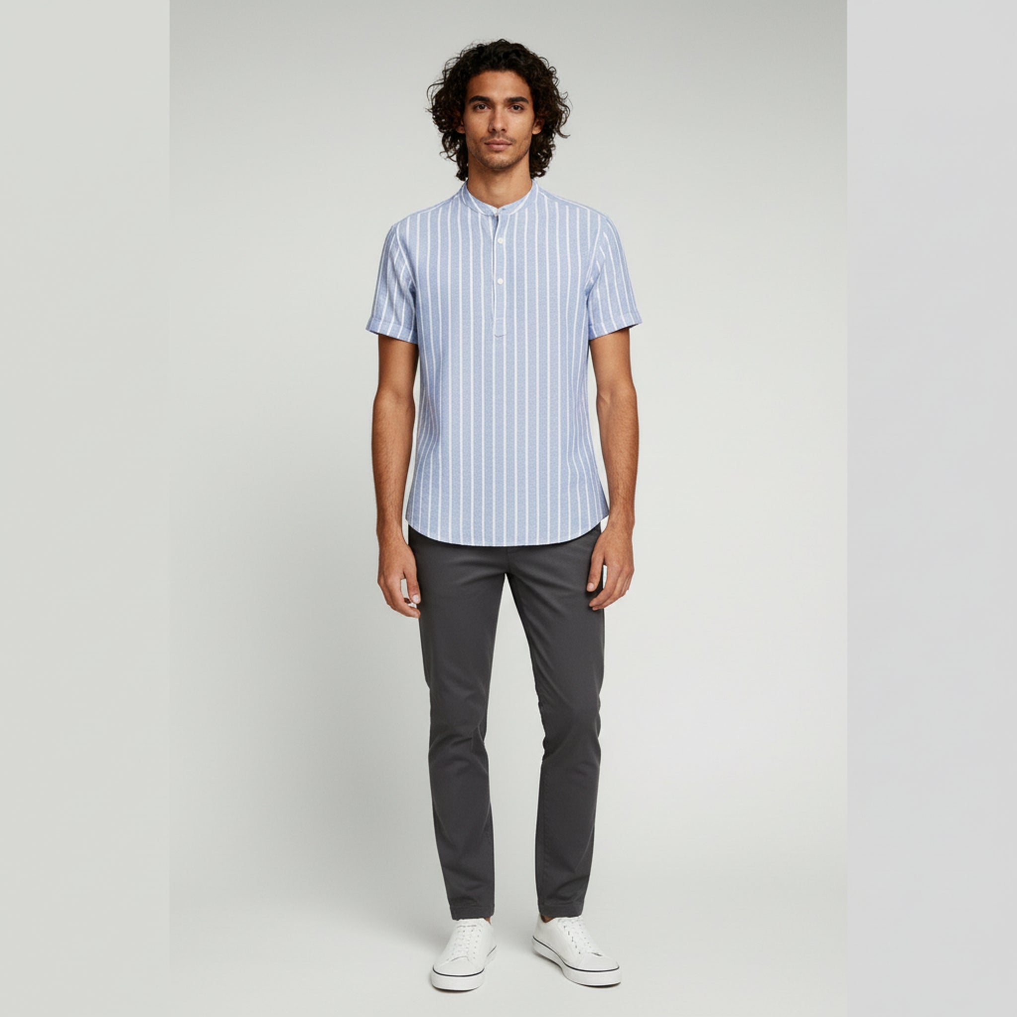 Breathable Striped Shirt – Effortless Style for Summer Days - 1