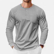 Long Sleeve Henley Shirt – Slim Fit – Versatile Casual Style 4
